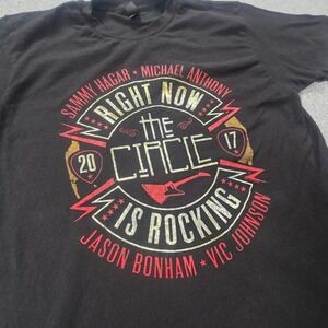 The Circle 2017 Tour Double Sided Med Black T Shirt Sammy Hagar Jason Bonham Tee